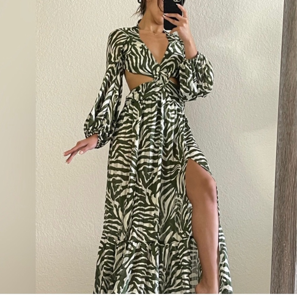 NEW Sexy cutout Sheer Animal print dress M